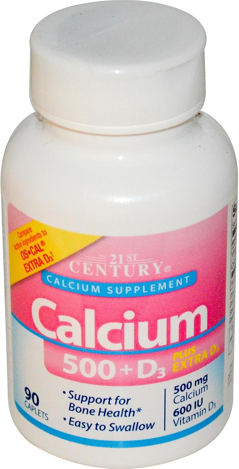 21st Century Calcium 500 + D3 - 90 Tablets