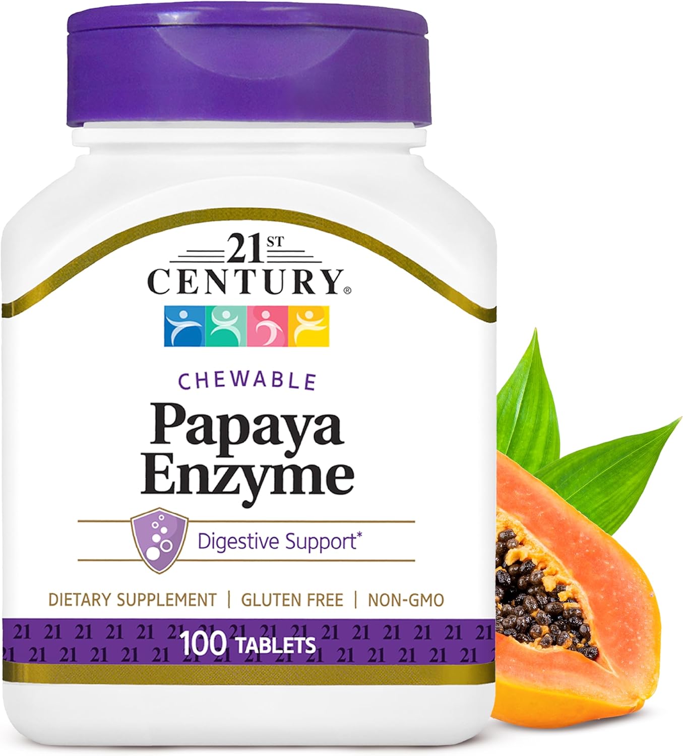 21st Century Papaya Enzyme, Chewable - 100 Tablets