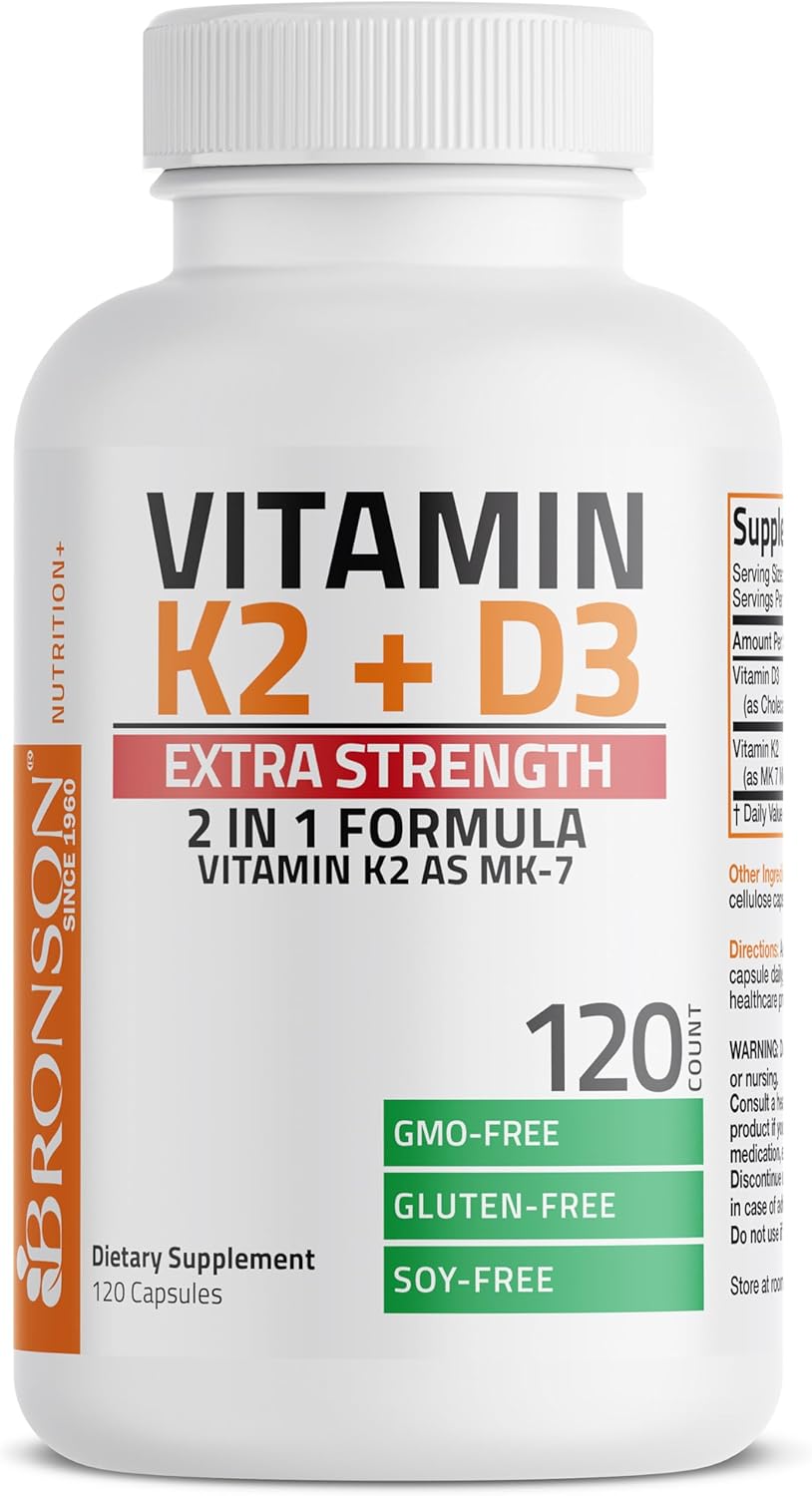 Bronson Basics Vitamin K2 + D3 - 120 Capsules