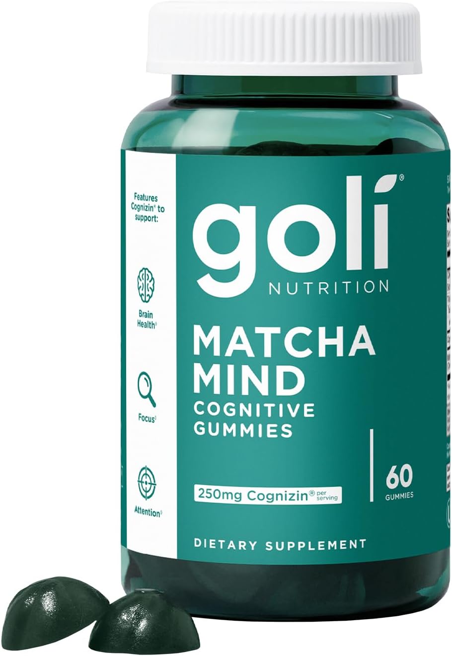 goli Nutrition Matcha Mind Cognitive Gummies - 250mg Cognizin - 60 Gummies