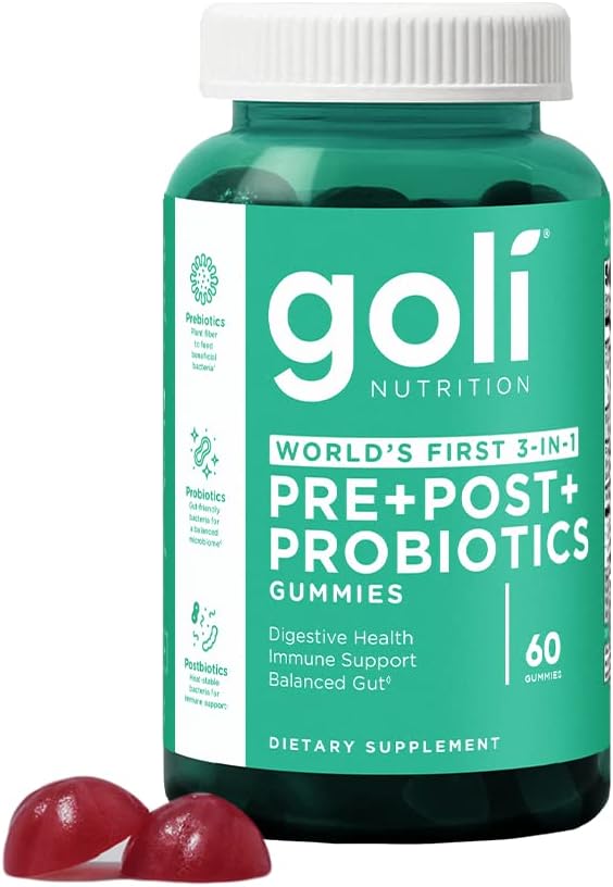 goli Nutrition Pre+Post+Probiotic Gummies - 60 Gummies Zero Sugar