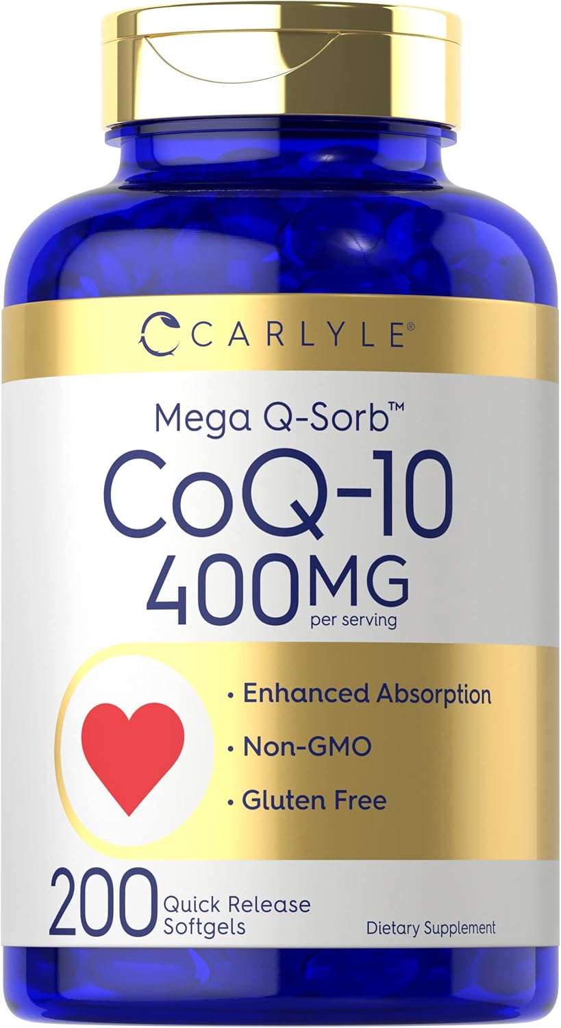 CARLYLE Mega Q-Sorb CoQ-10 - 400mg - 200 Quick Release Softgels