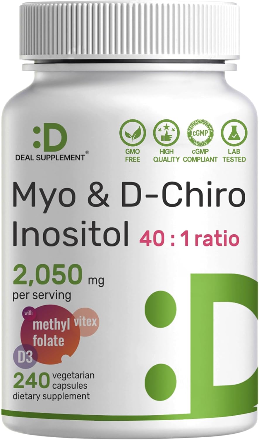 Deal Supplement MYO & D-Chiro Inositol - 2,050mg - 240 Veg Caps