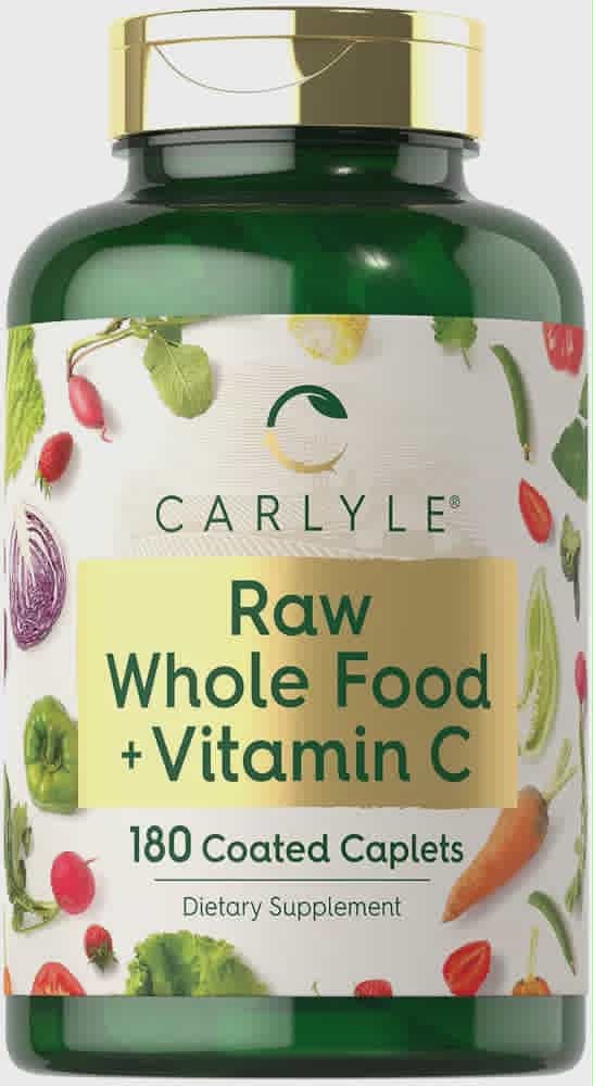 Carlyle Raw Whole Food + Vitamin C - 180 Coated Caplets