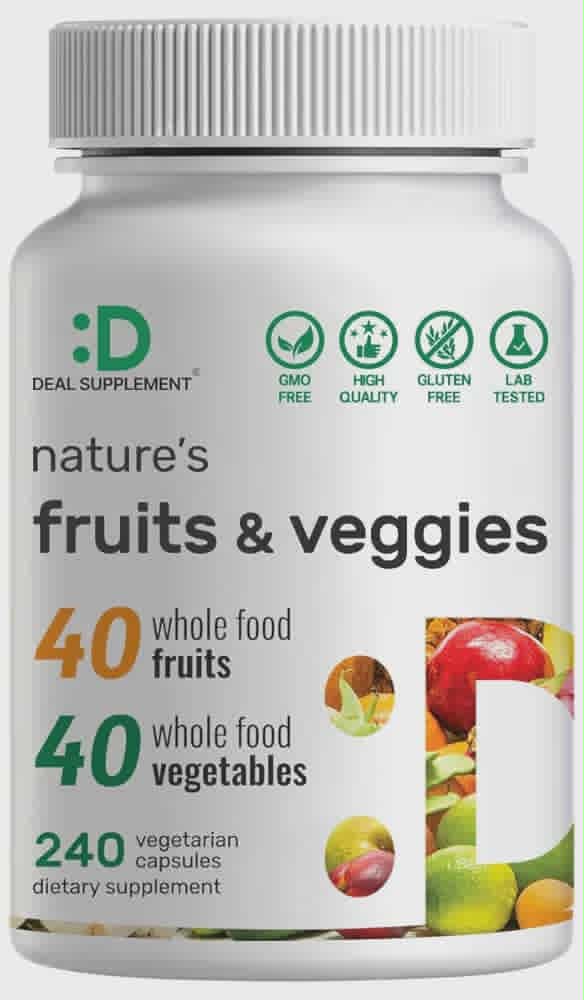 Deal Supplement Fruits & Veggies Supplement - 240 Veg Capsules