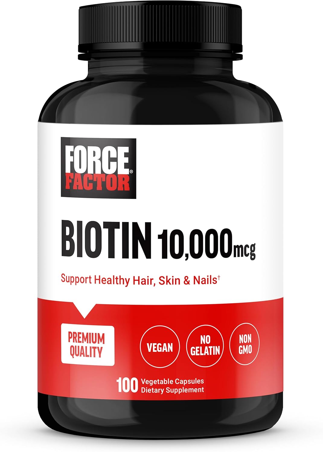 Force Factor Biotin - 10,000mcg - 100 Veg Softgels