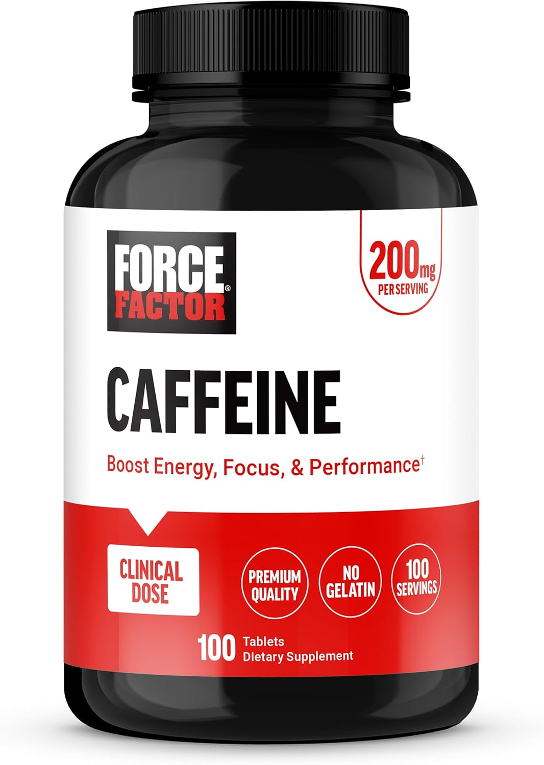 Force Factor Caffeine - 200mg - 100 Tablets
