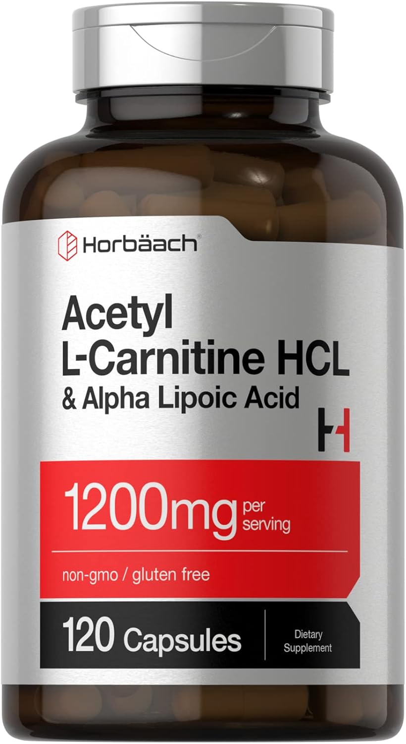 Horbäach Acetyl L-Carnitine HCL & Alpha Lipoic Acid - 1200mg - 120 Capsules