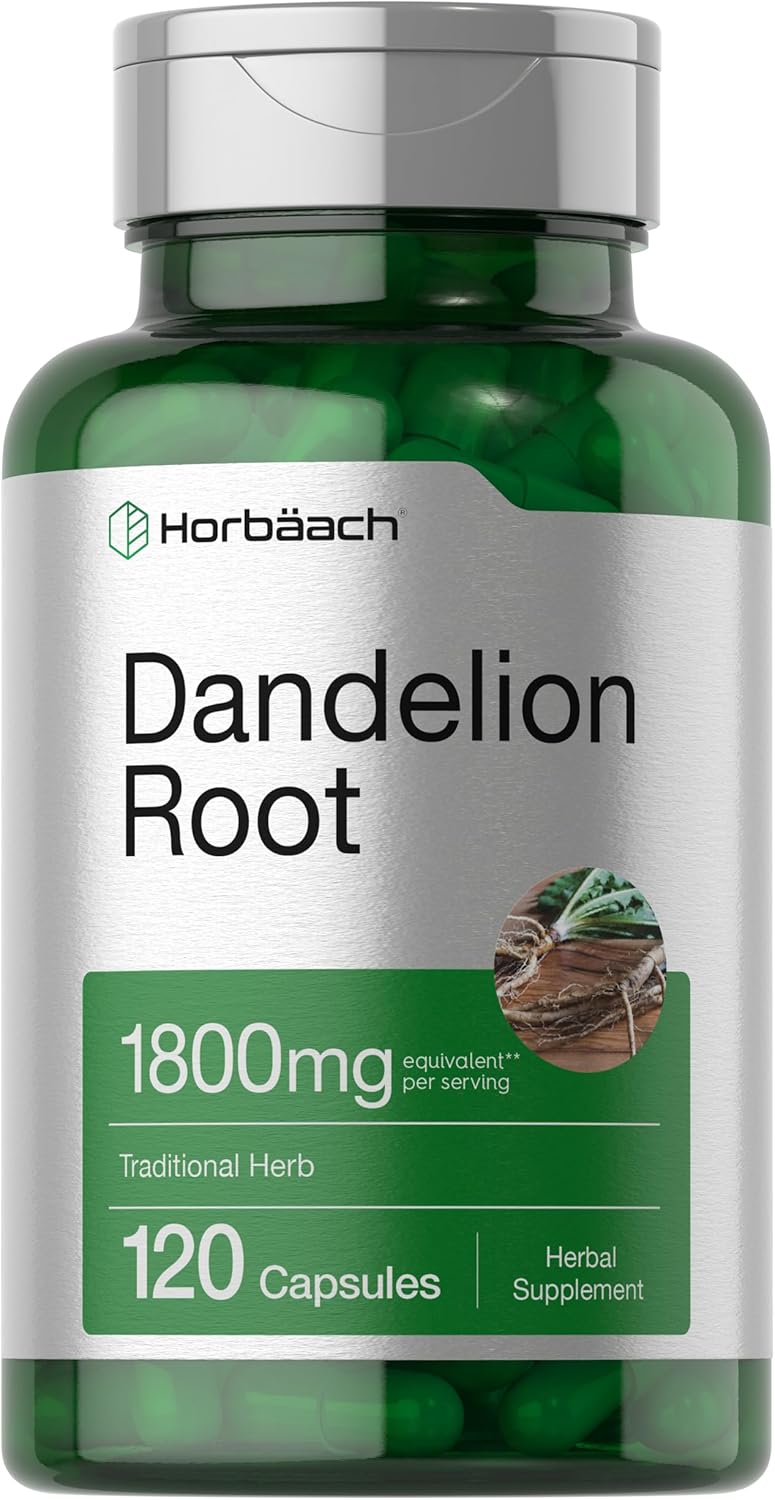 Horbäach Dandelion Root - 1,800mg - 120 Capsules