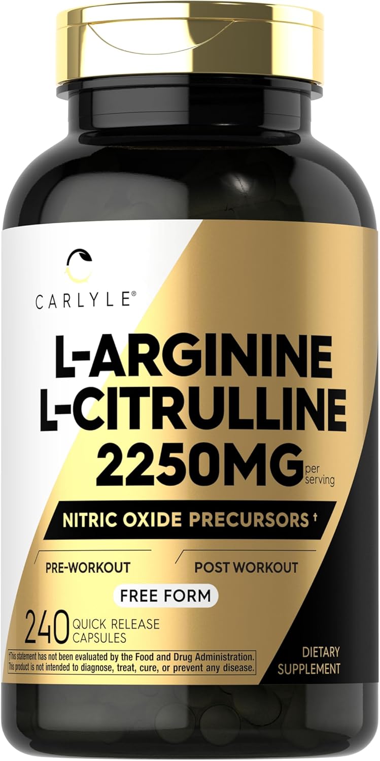 Carlyle L-Arginine and L-Citrulline - 2,250mg - 240 Capsules