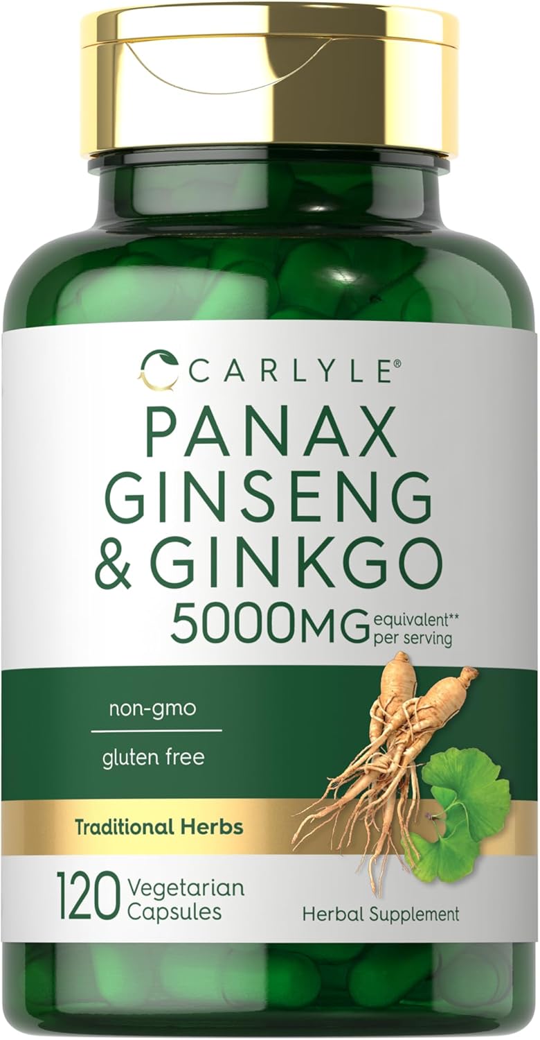 Carlyle Panax Ginseng & Ginkgo - 5000mg - 120 Vegetarian Capsules