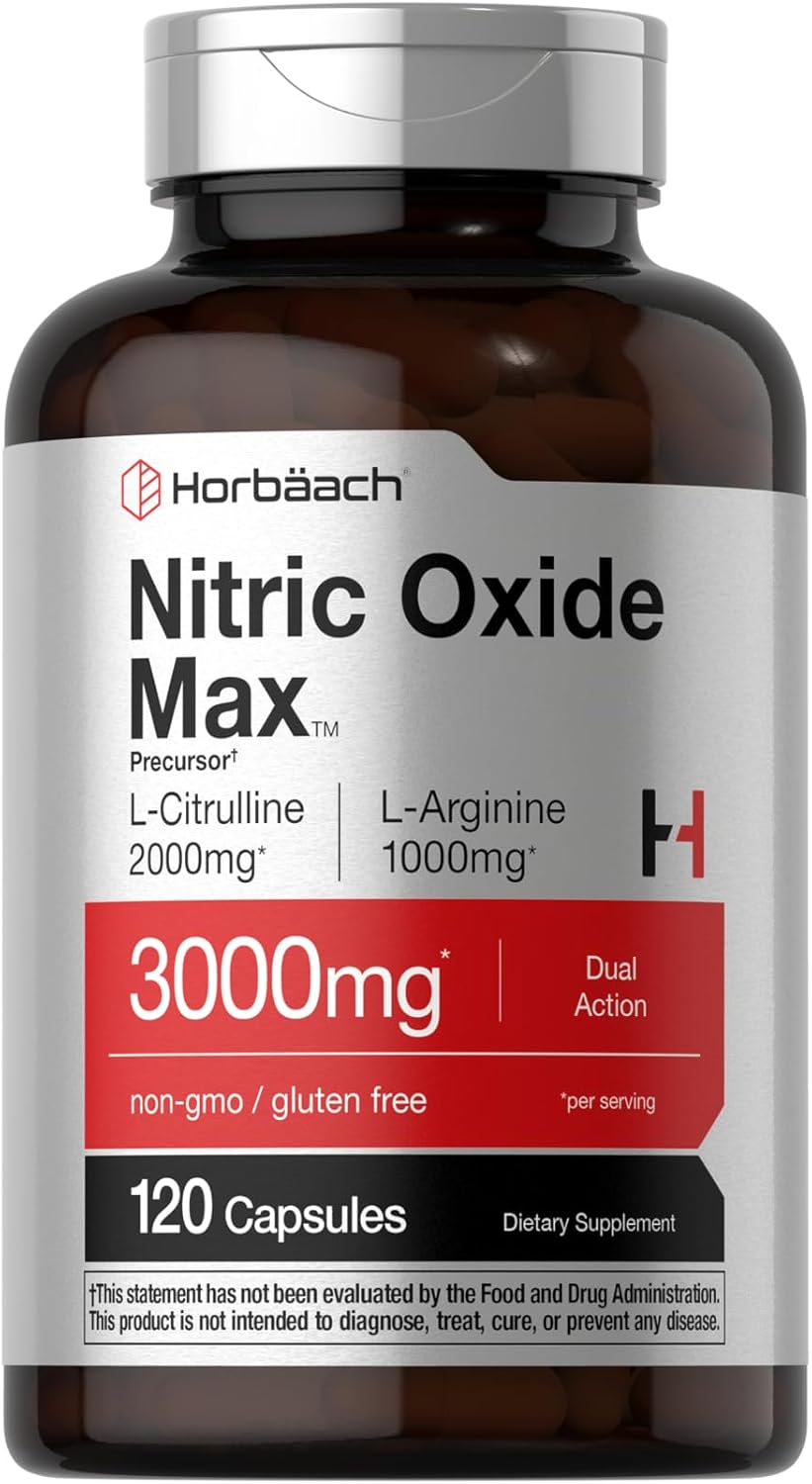 Horbäach Nitric Oxide Max - 3000mg - 120 Capsules