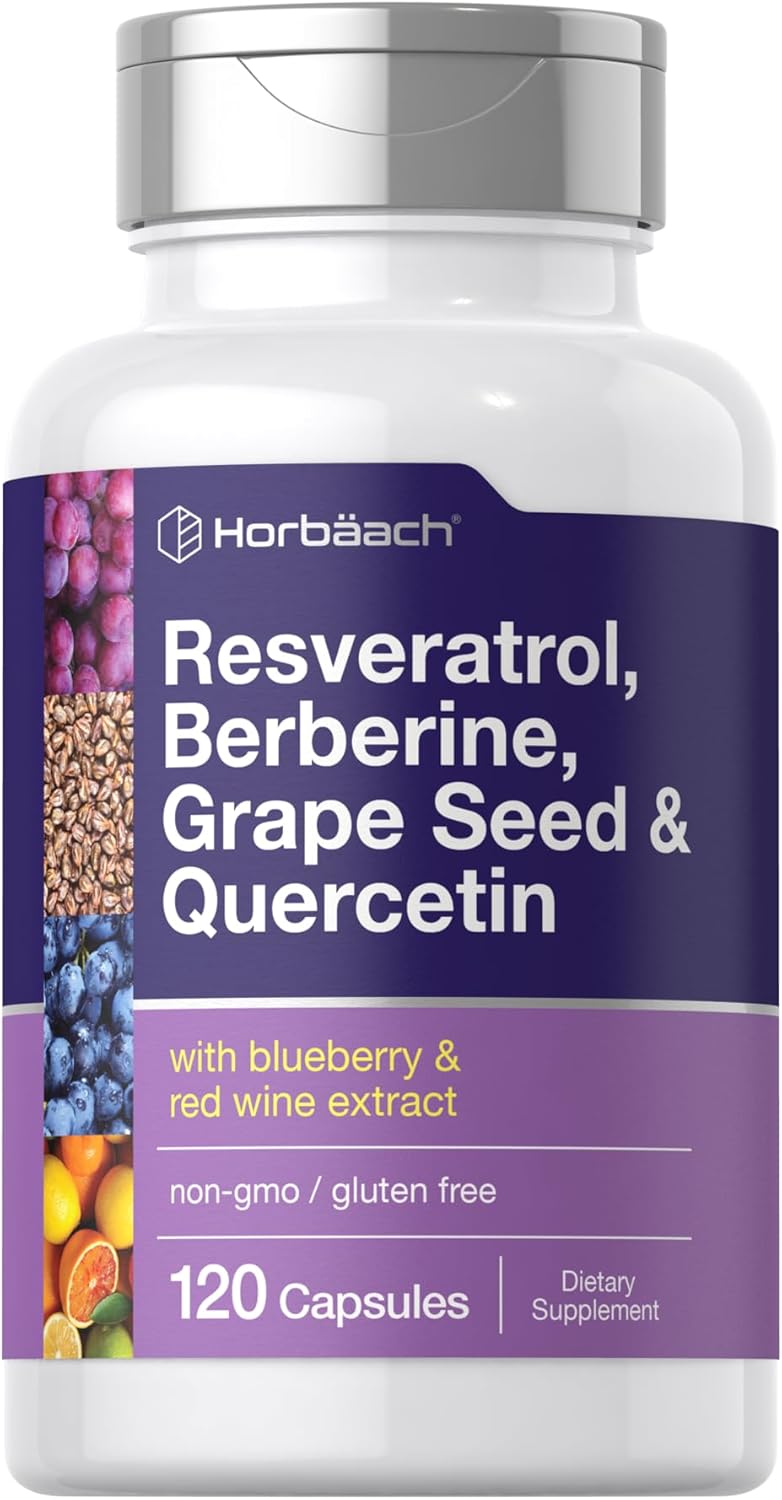 Horbäach Resveratrol, Berberine, Grape Seed & Quercetin - 120 Capsules