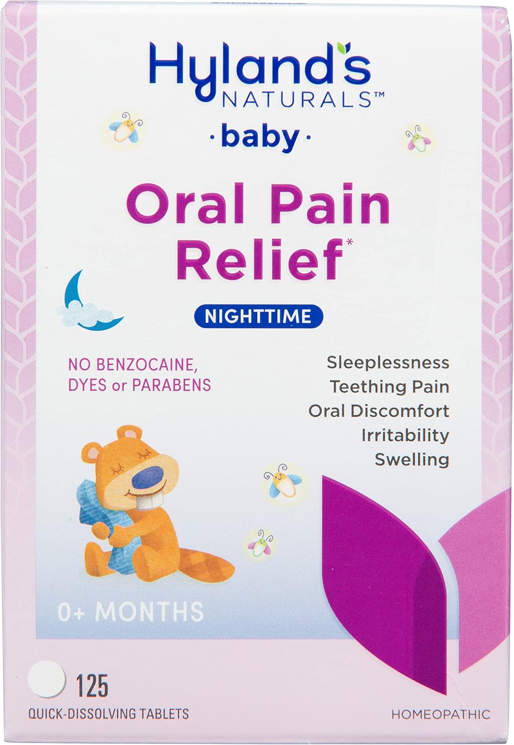 Hyland's Naturals Baby Oral Pain Relief Nighttime - 125 Quick-Dissolving Tablets