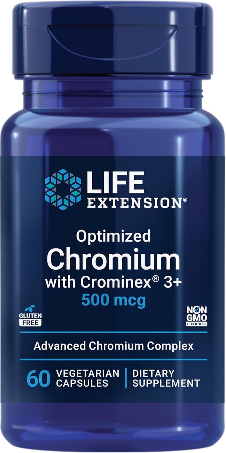 Life Extension Optimized Chromium with Crominex 3+ - 500 mcg - 60 Vegetarian Capsules