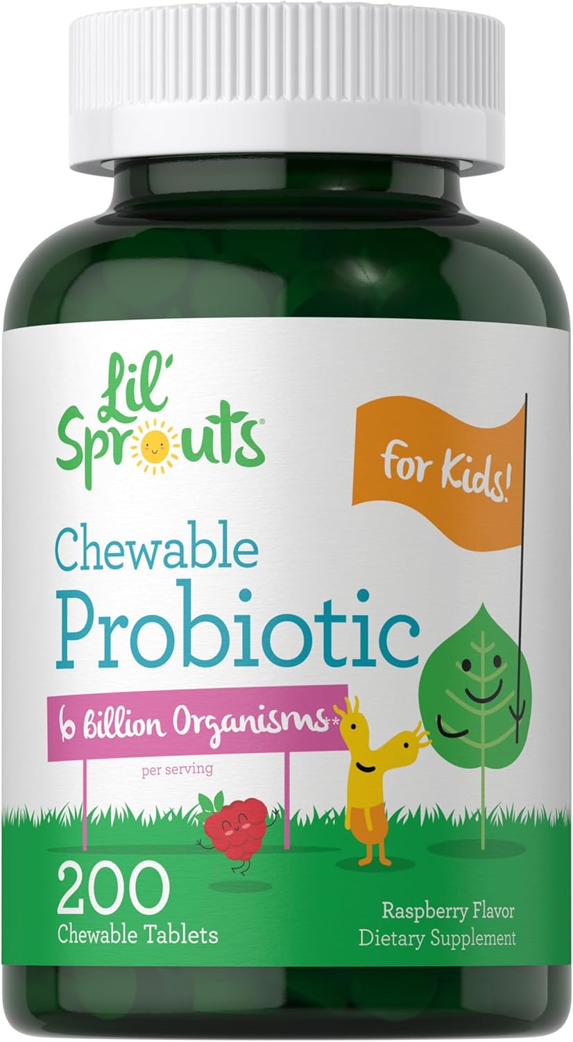 Lil Sprouts Chewable Probiotic - 17mg - 200 Chewable Tablets - Natural Raspberry Flavor