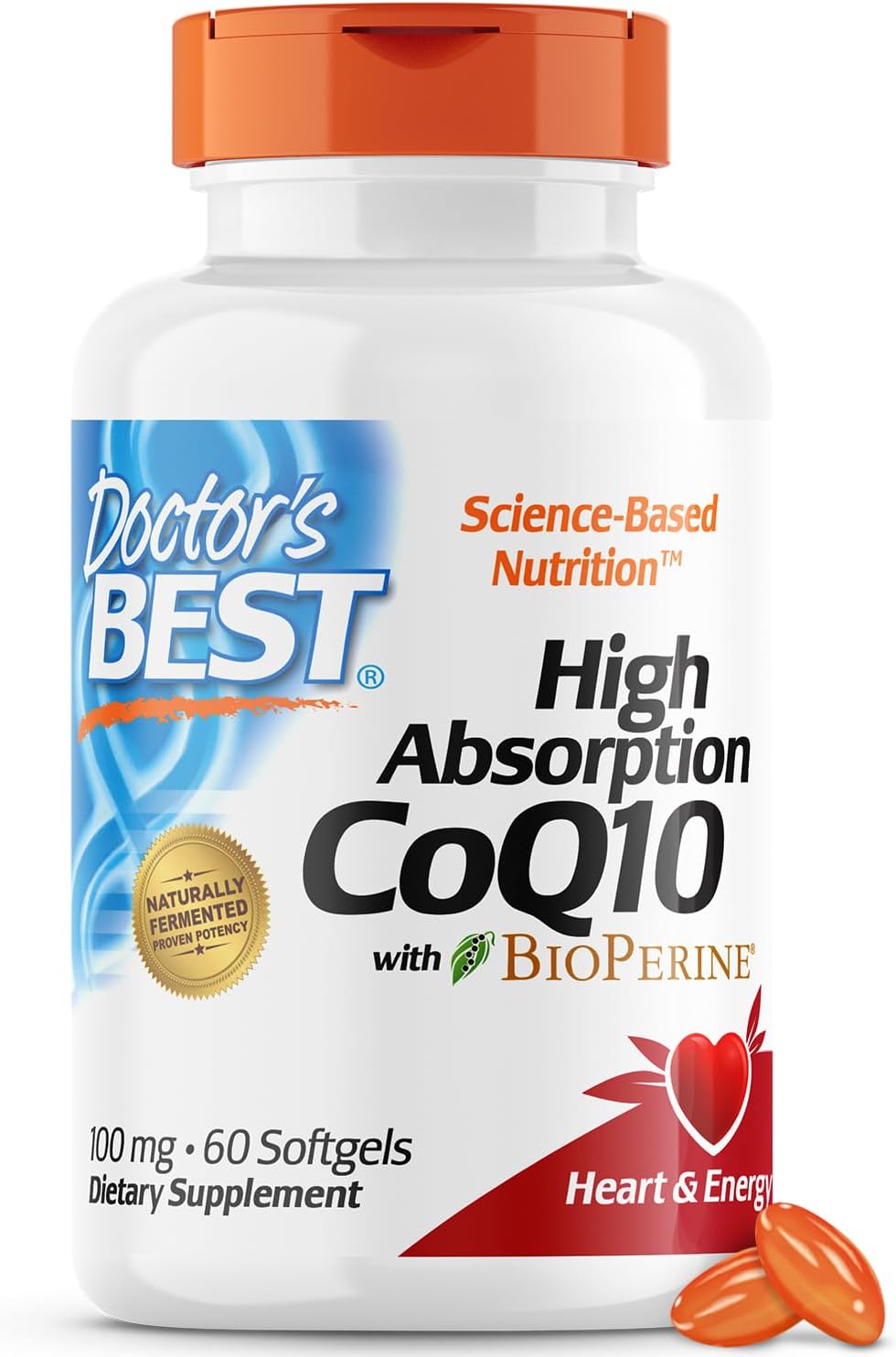 Doctor's Best High Absorption CoQ10 with BioPerine - 100 mg - 60 Softgels