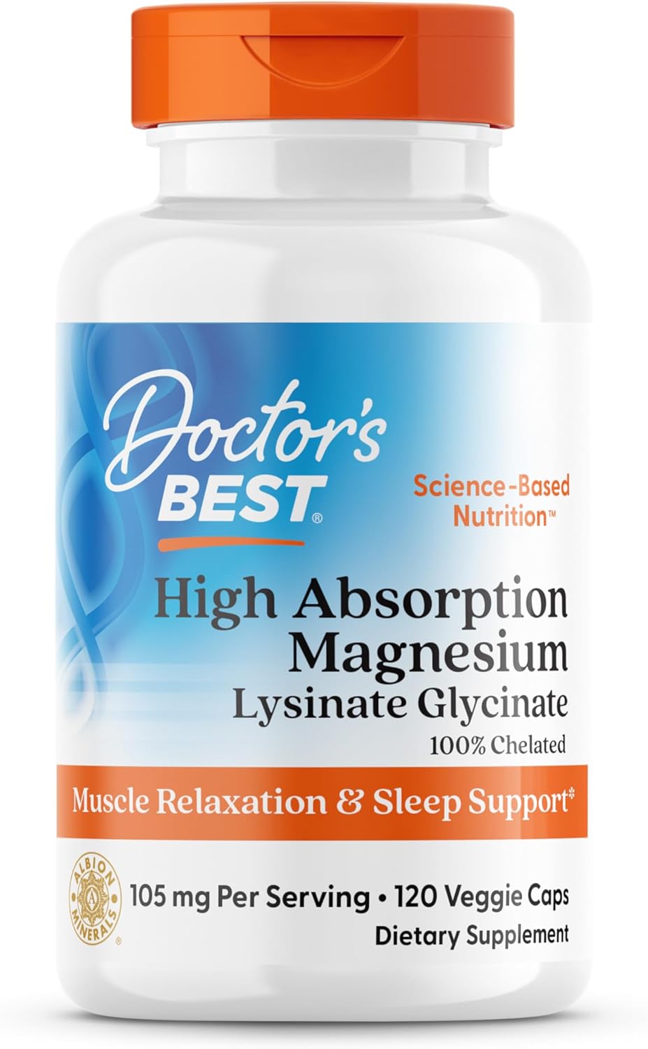 Doctor's Best High Absorption Magnesium - 200mg - 120 Tablets