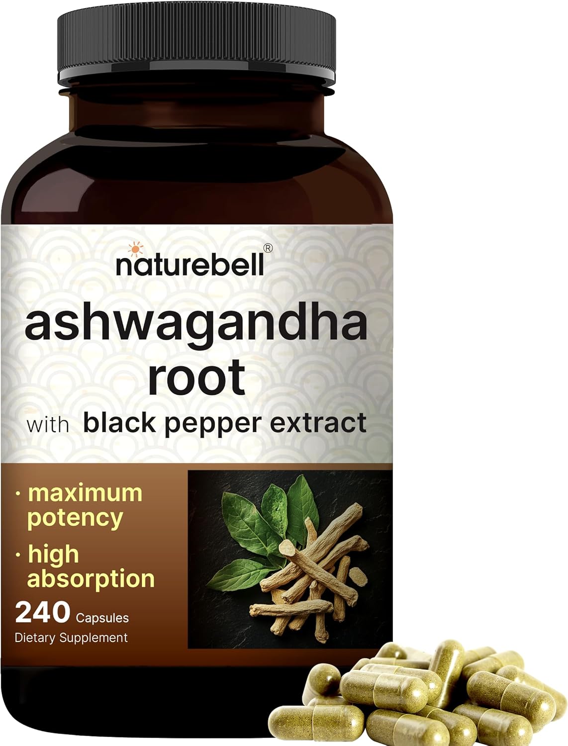NatureBell Ashwagandha - 12,500mg - 240 Capsules