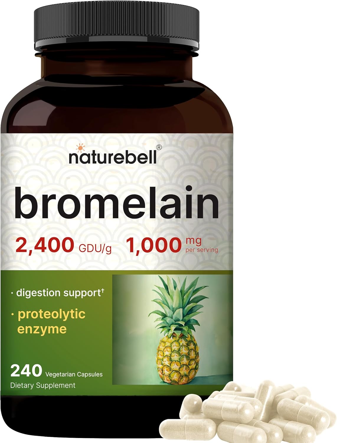 NatureBell Bromelain - 1,000mg - 240 Capsules