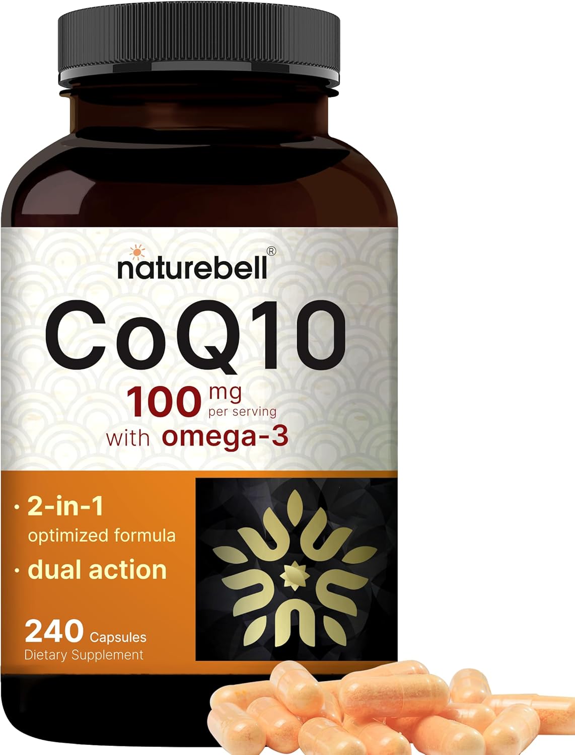 Naturebell CoQ10 with omega-3 - 100mg - 240 Capsules