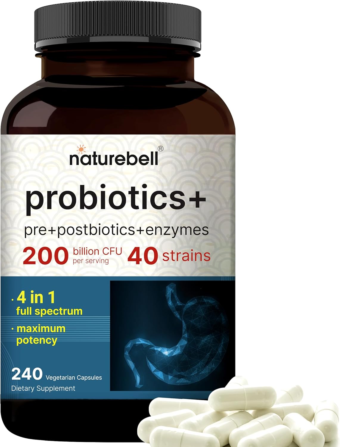 NatureBell Probiotics - 200 Billion - 240 Capsules