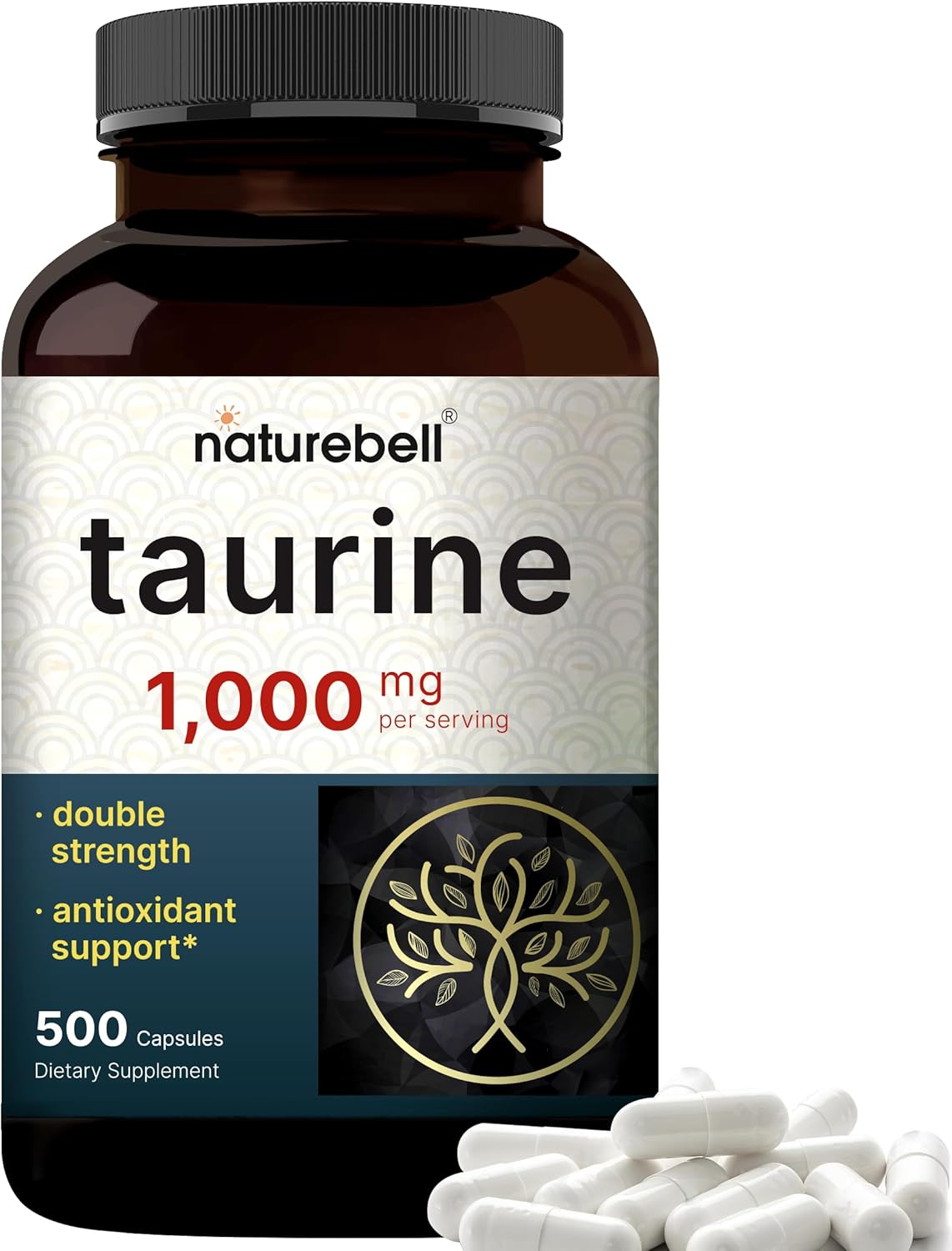 NatureBell Taurine - 1,000mg - 500 Capsules