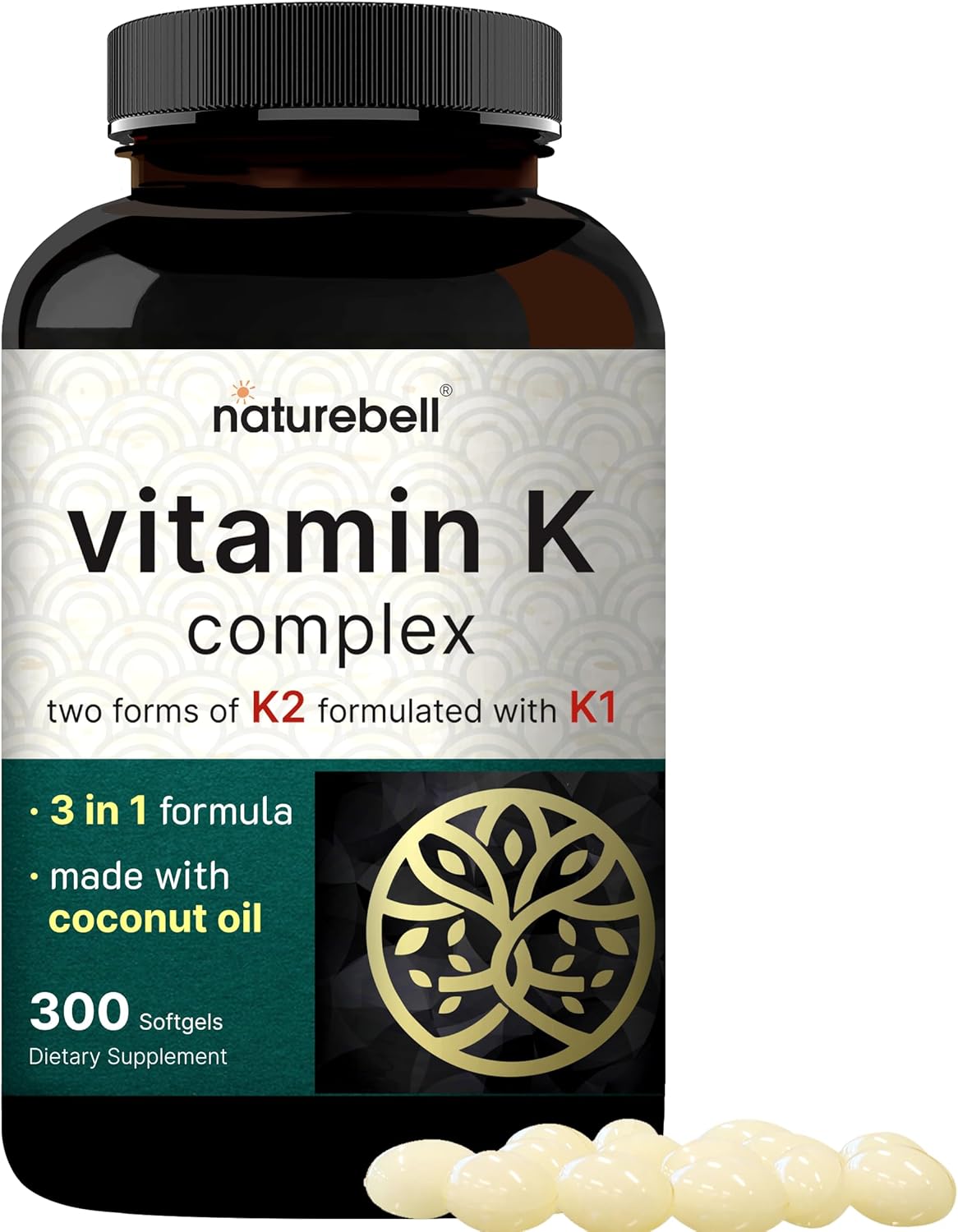 NatureBell Vitamin K Complex - 300 Softgels