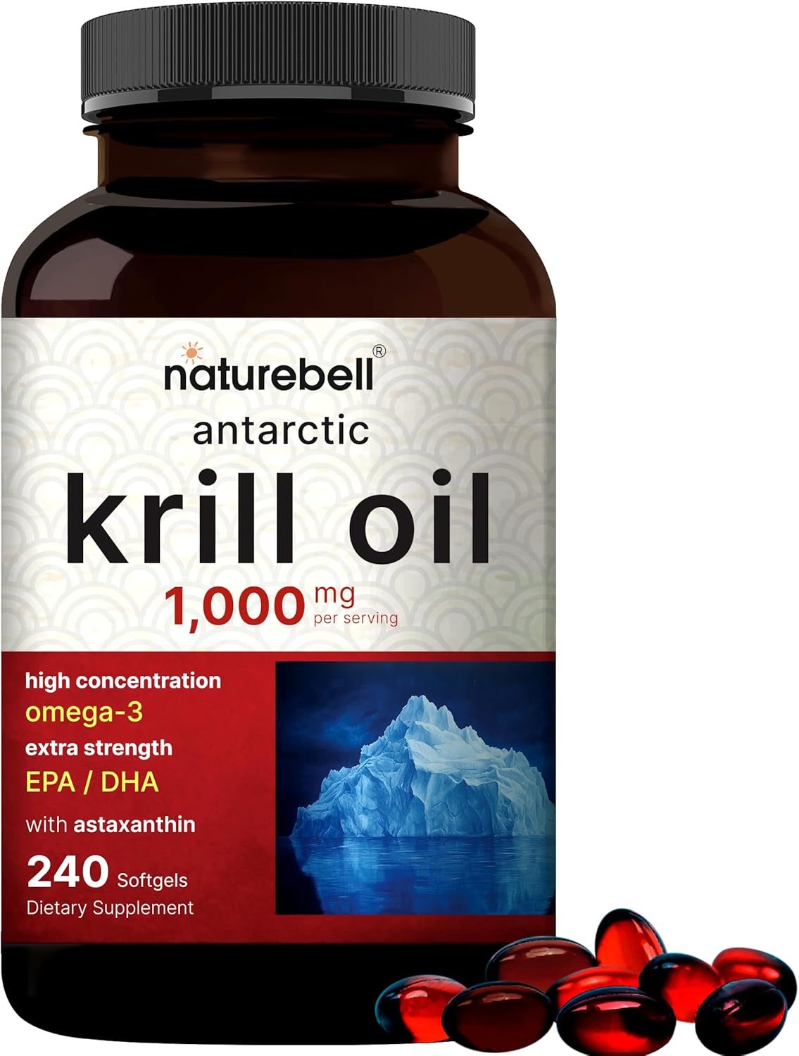 NatureBell Krill Oil - 1,000mg - 240 Softgels