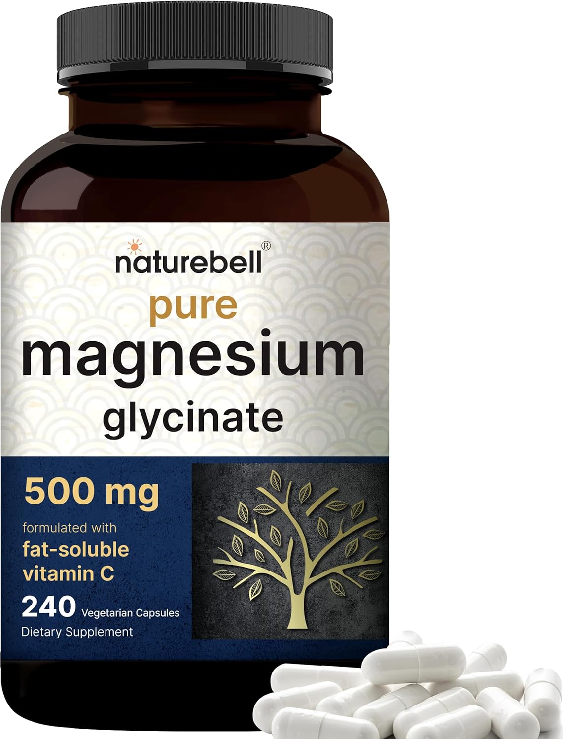 NatureBell Magnesium Glycinate - 500mg - 240 Capsules