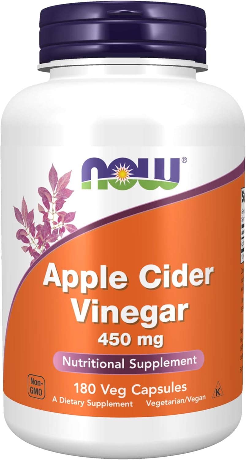 NOW Apple Cider Vinegar - 450mg - 180 Veg Capsules