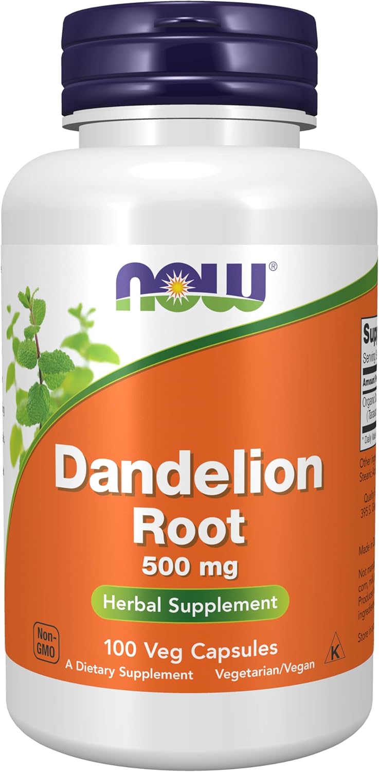 NOW Dandelion Root - 500mg - 100 Veg Capsules