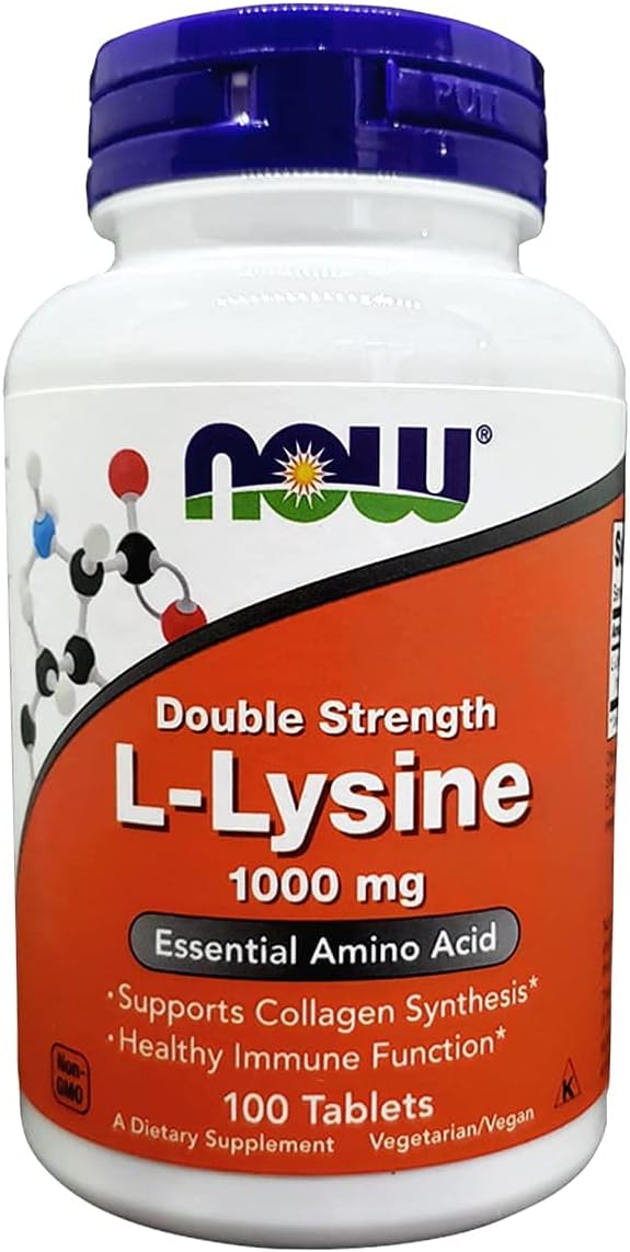 NOW Double Strength L-Lysine - 1,000mg - 100 Tablets