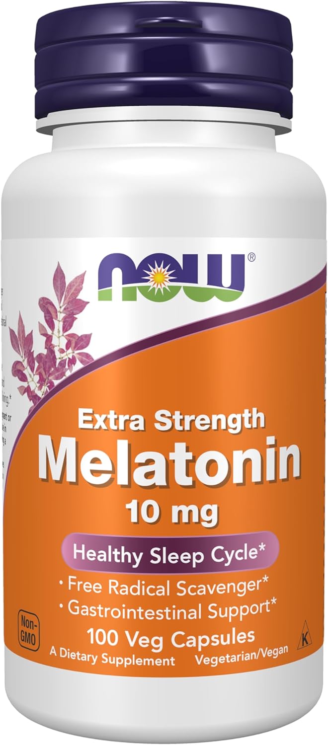 NOW Extra Strength Melatonin - 10mg - 100 Veg Capsules