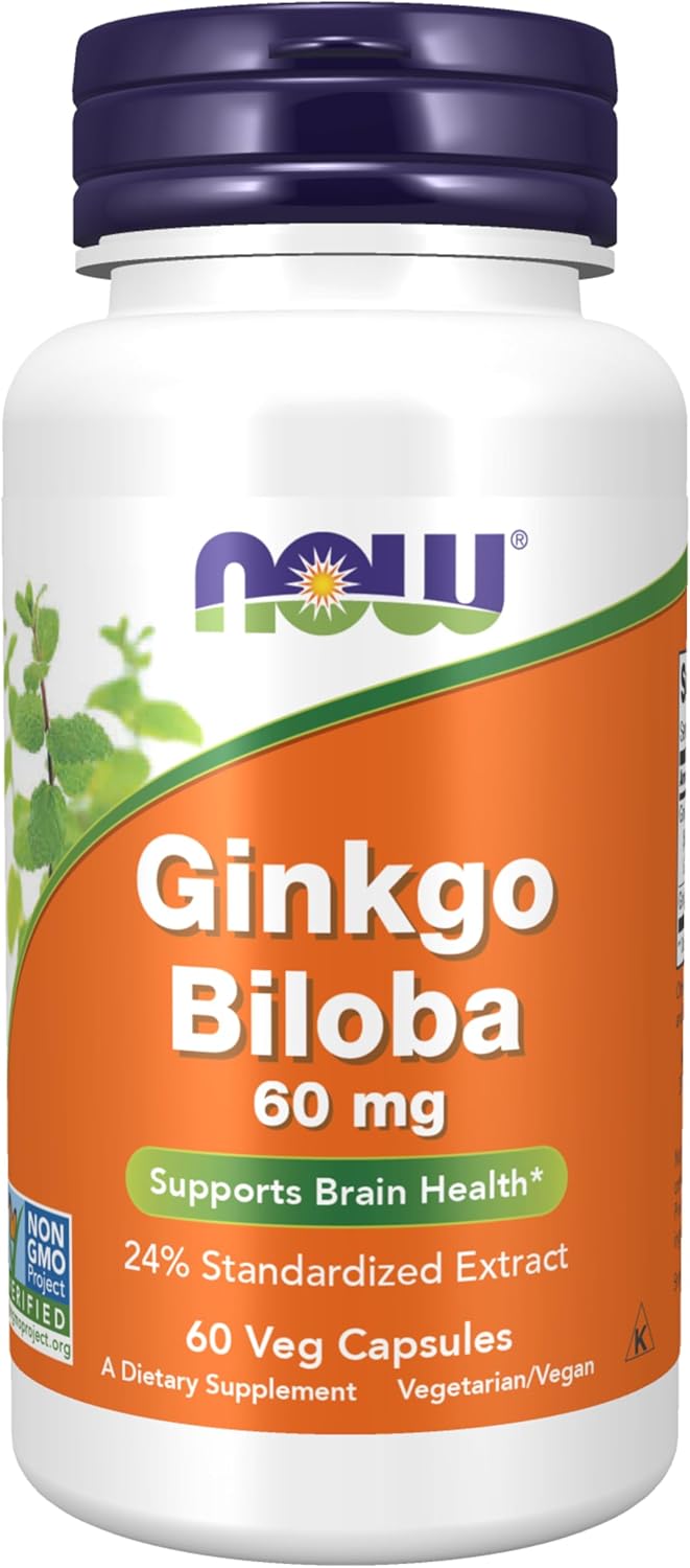 NOW Ginkgo Biloba - 60mg - 120 Veg Capsules