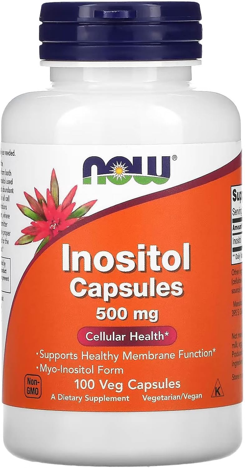 NOW Inositol Capsules - 500mg - 100 Veg Capsules