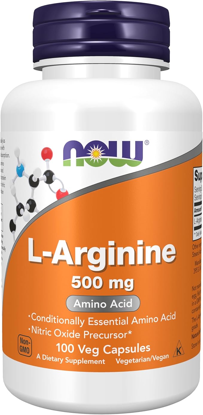 NOW L-Arginine - 500mg - 100 Capsules