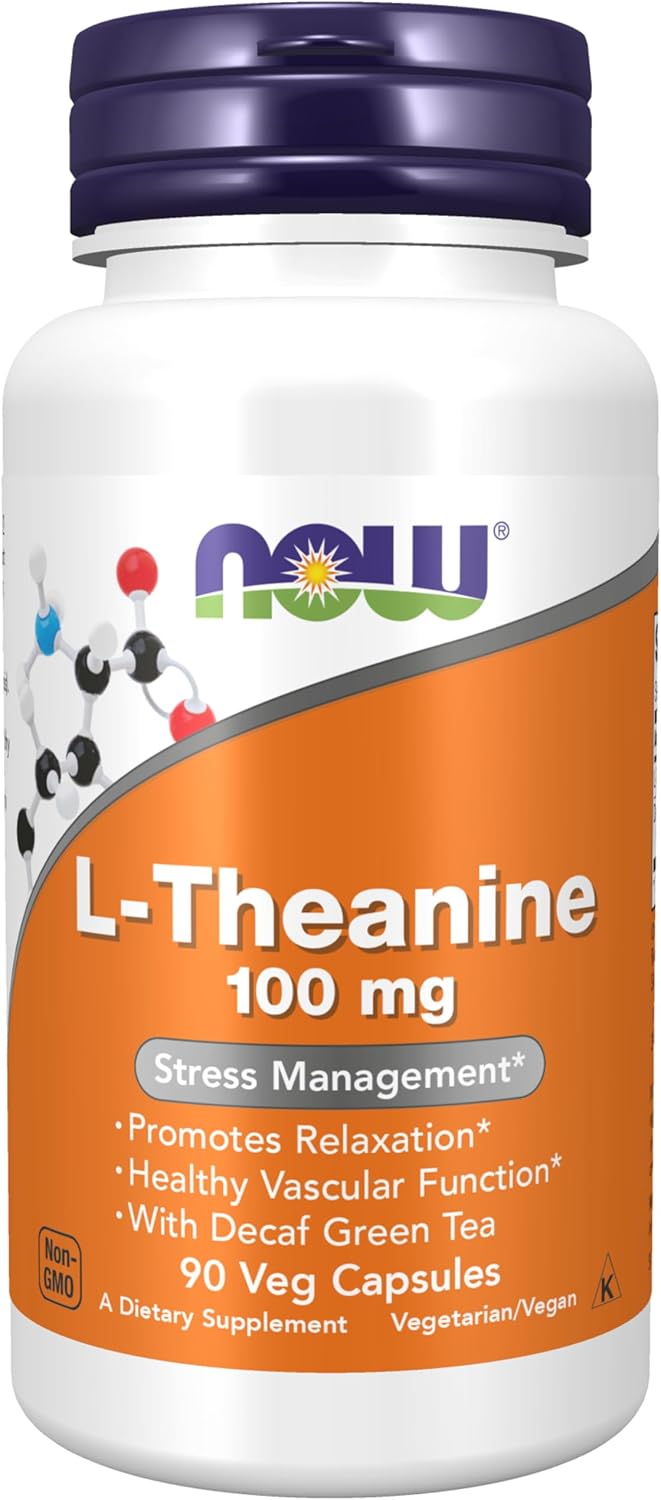 NOW L-Theanine - 100mg - 90 Veg Capsules