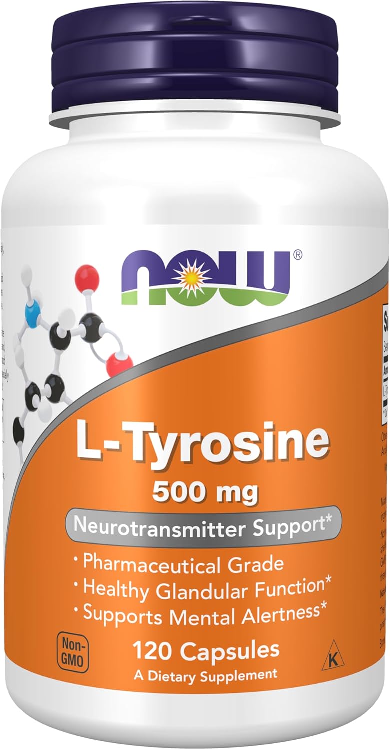 NOW L-Tyrosine - 500mg - 120 Capsules
