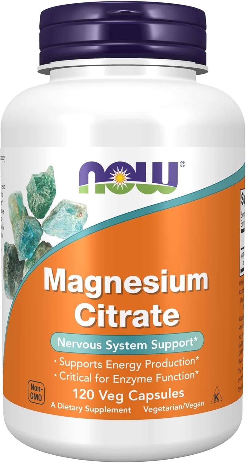 NOW Magnesium Citrate - 120 Veg Capsules