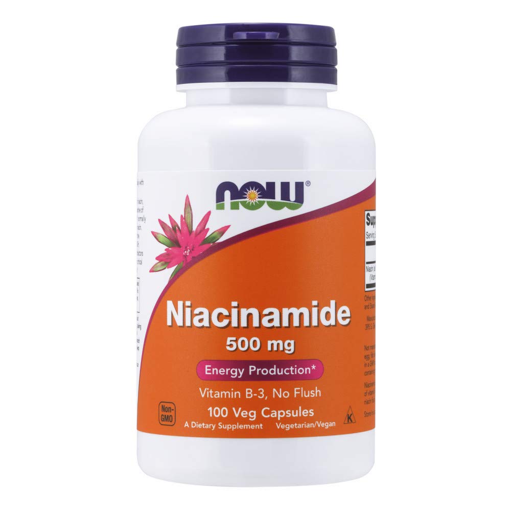 NOW Niacinamide - 500mg - 100 Veg Capsules