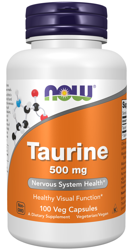 NOW Taurine - 500mg - 100 Veg Capsules