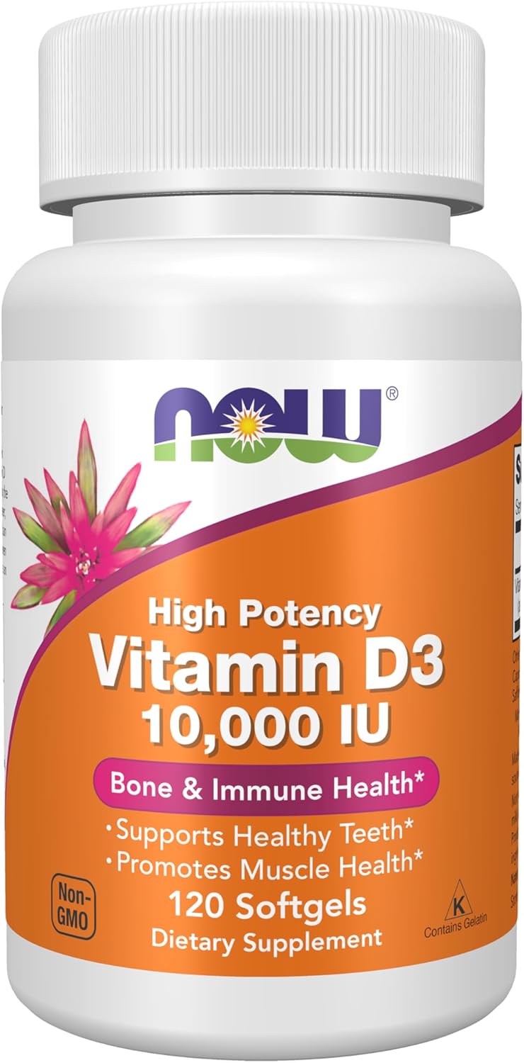 NOW Vitamin D-3, High Potency - 10,000 IU - 120 Softgels