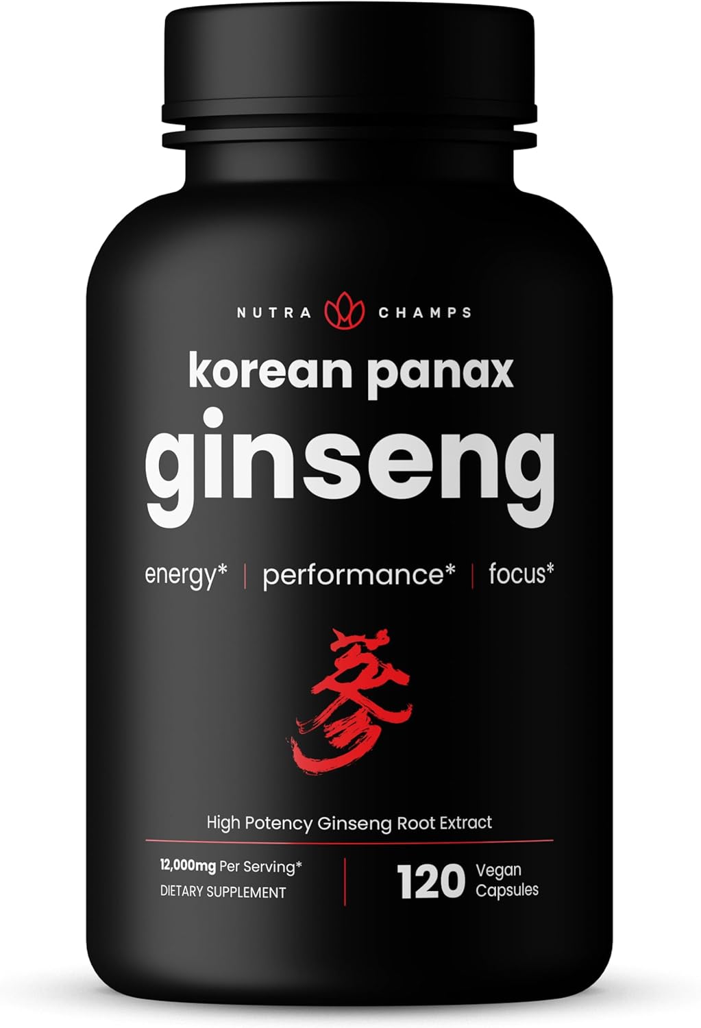 Nutra Champs Korean Panax Ginseng - 10,650mg - 120 Capsules