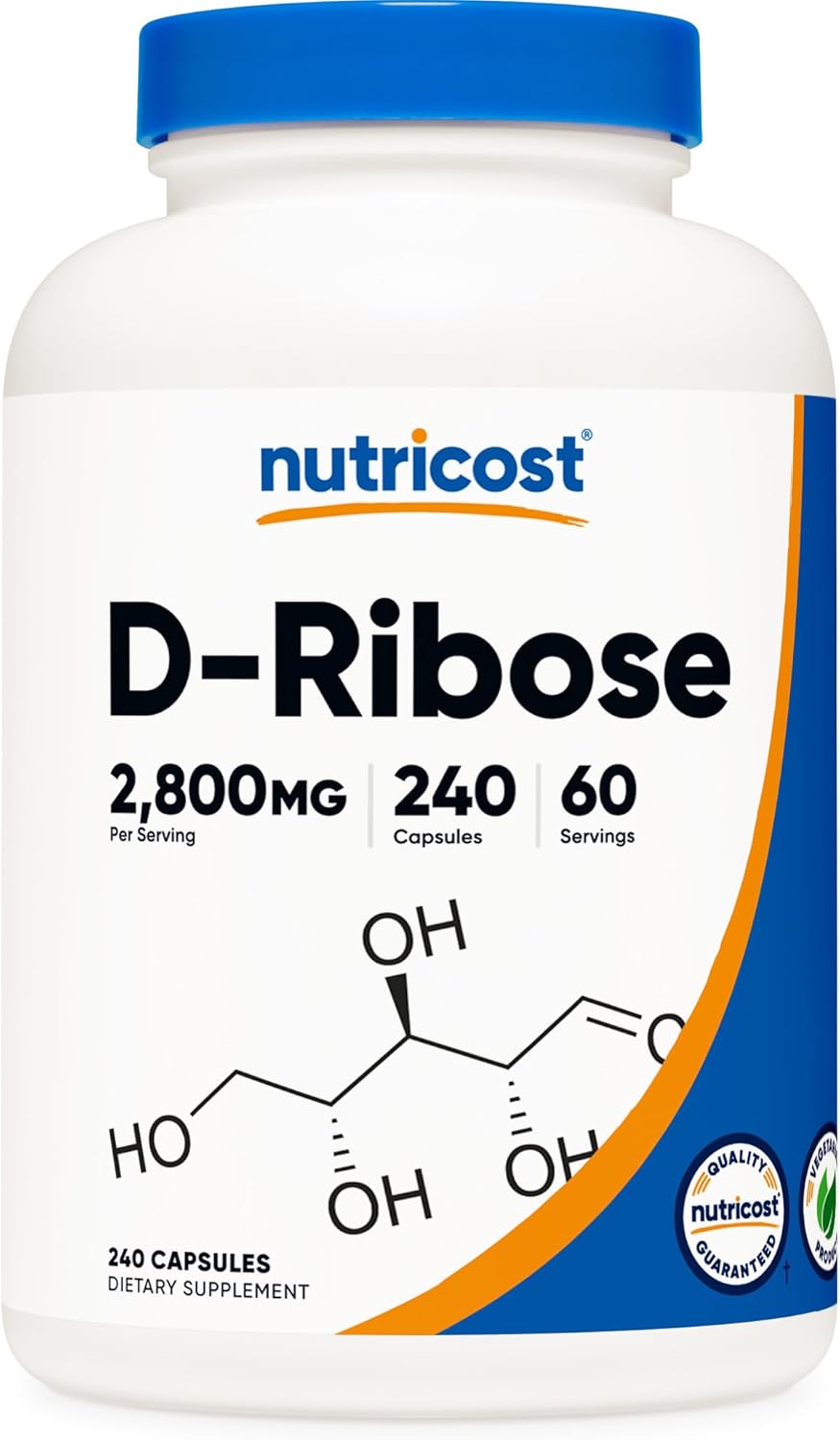 Nutricost D-Ribose - 2,800mg - 240 Capsules