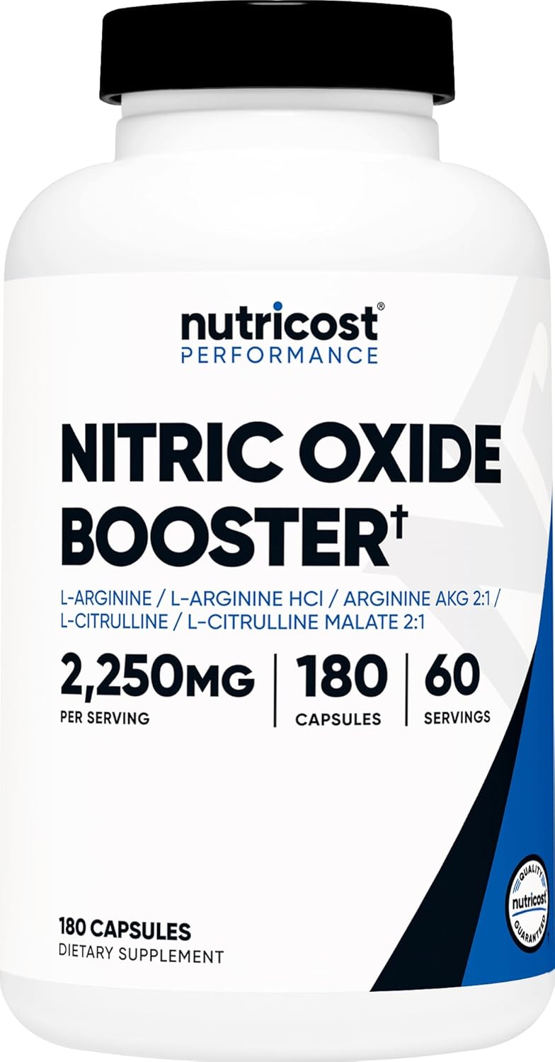 Nutricost Nitric Oxide Booster - 2,250mg - 180 Capsules