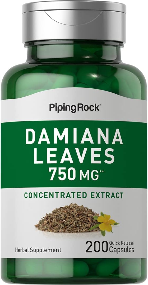 Piping Rock Damiana Leaves - 750mg - 200 Capsules