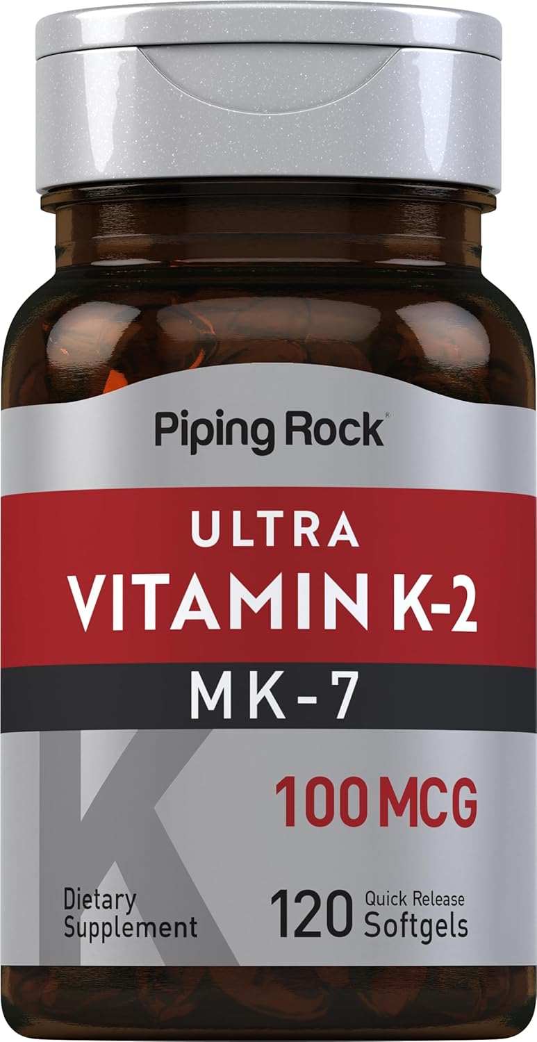 Piping Rock Ultra Vitamin K-2, MK-7 - 100mcg - 120 Softgels