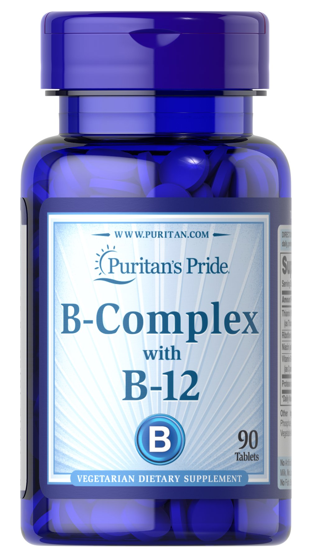 Puritan's Pride B-Complex with B-12 - 90 Tablets