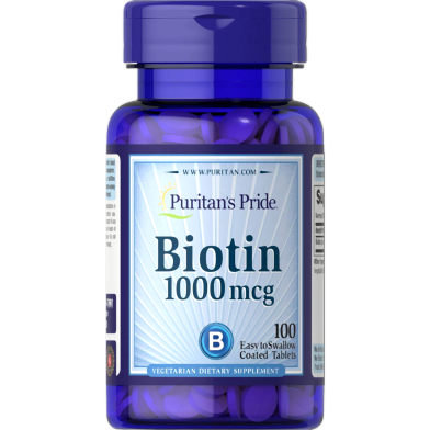 Puritan's Pride Biotin - 1000 mcg - 100 Coated Tablets